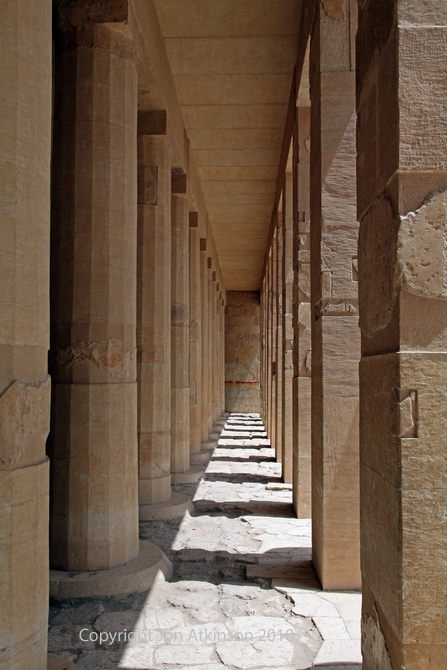 Rear view of Columns on the Upper terrace, Temple of Deir el Bahari